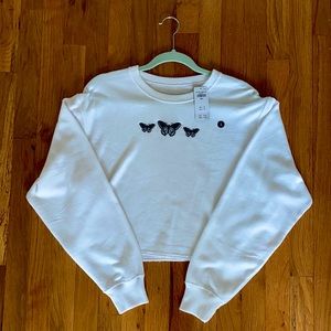 Hollister Butterfly Cropped Sweatshirt